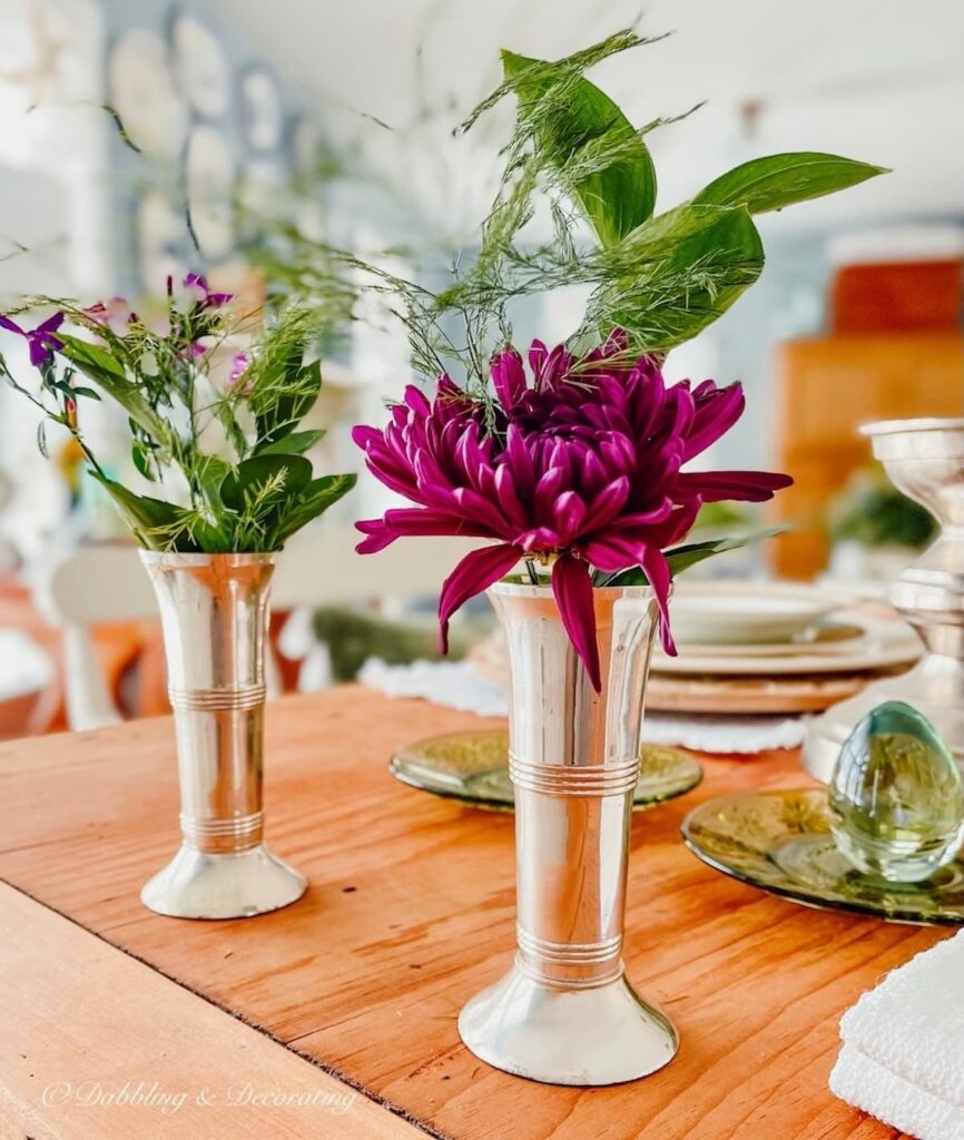 Bud Vases with Flowers