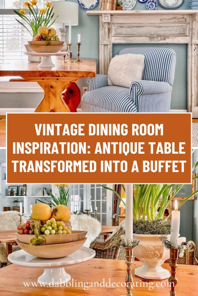 Vintage Dining Room Inspiration Antique Table Transformed into a Buffet