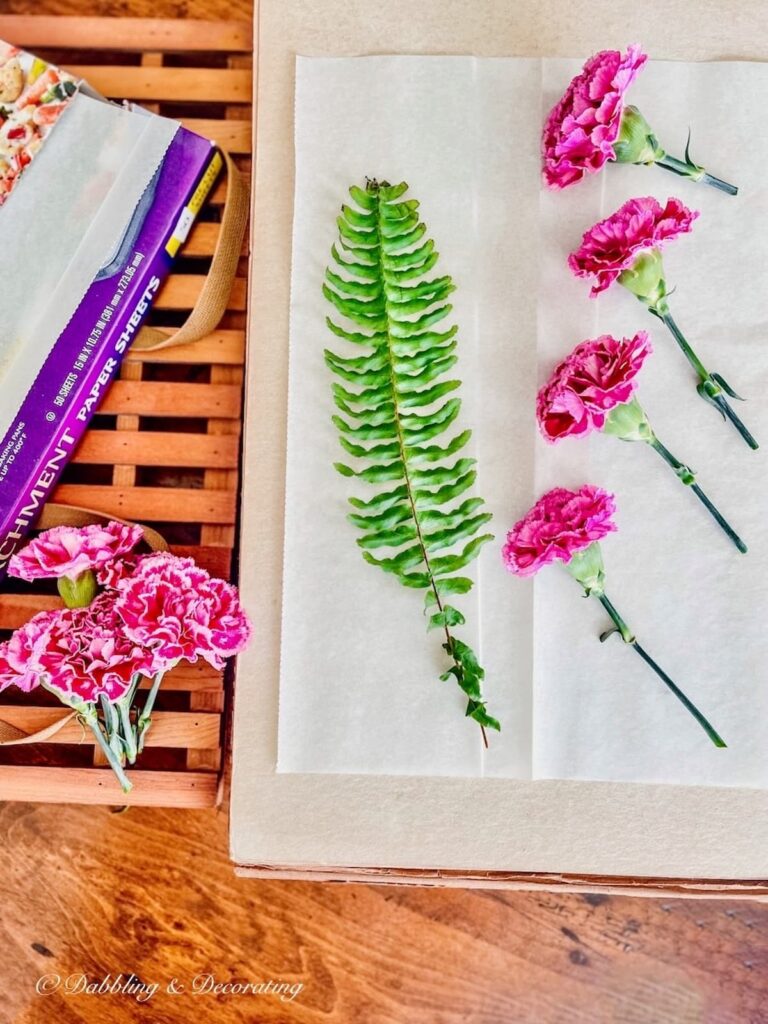 Vintage Flower Wooden Book with Flowers