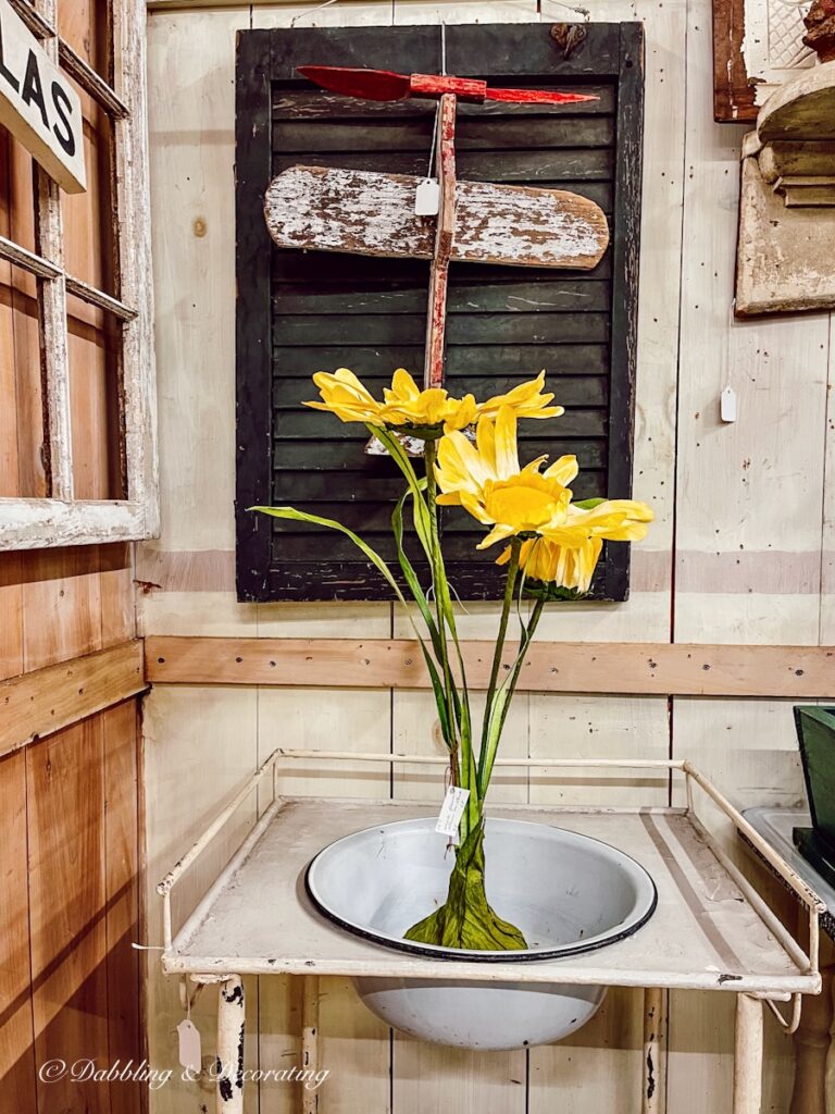 Yellow flowers in Sink