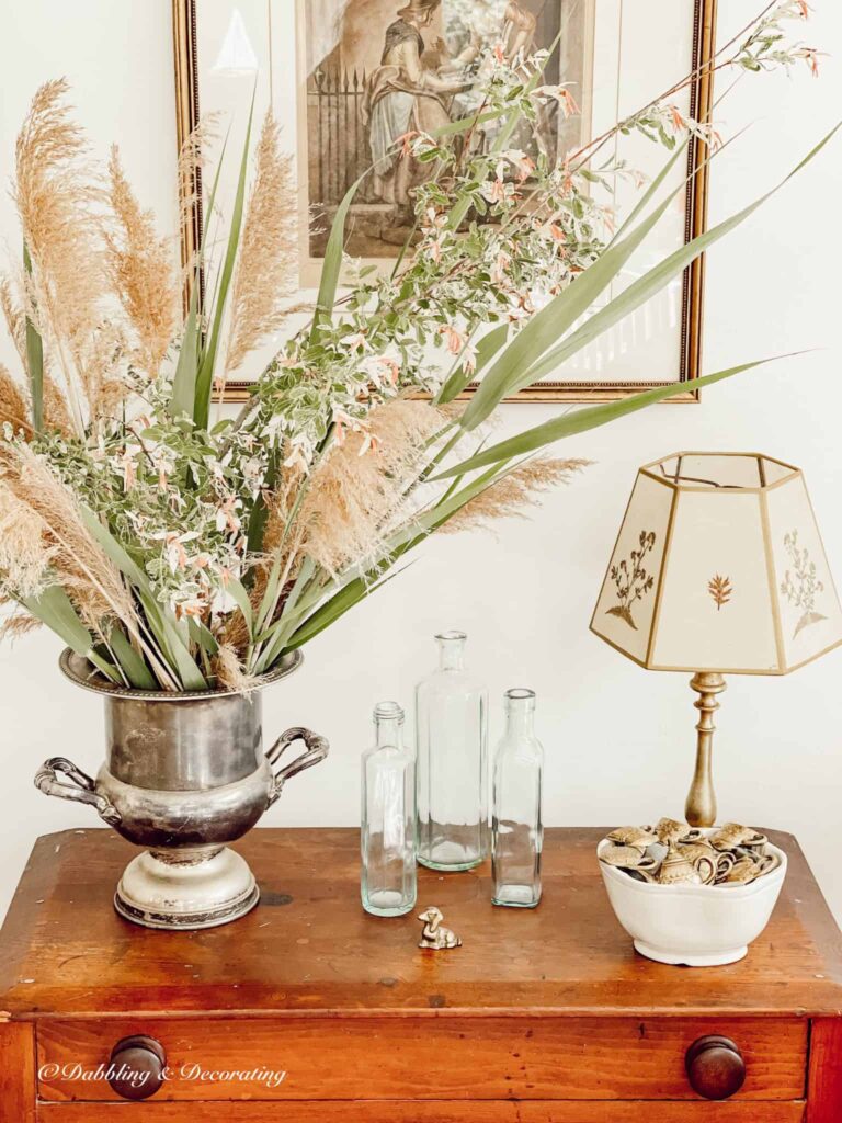 Wildflower Arrangment in antique decor.