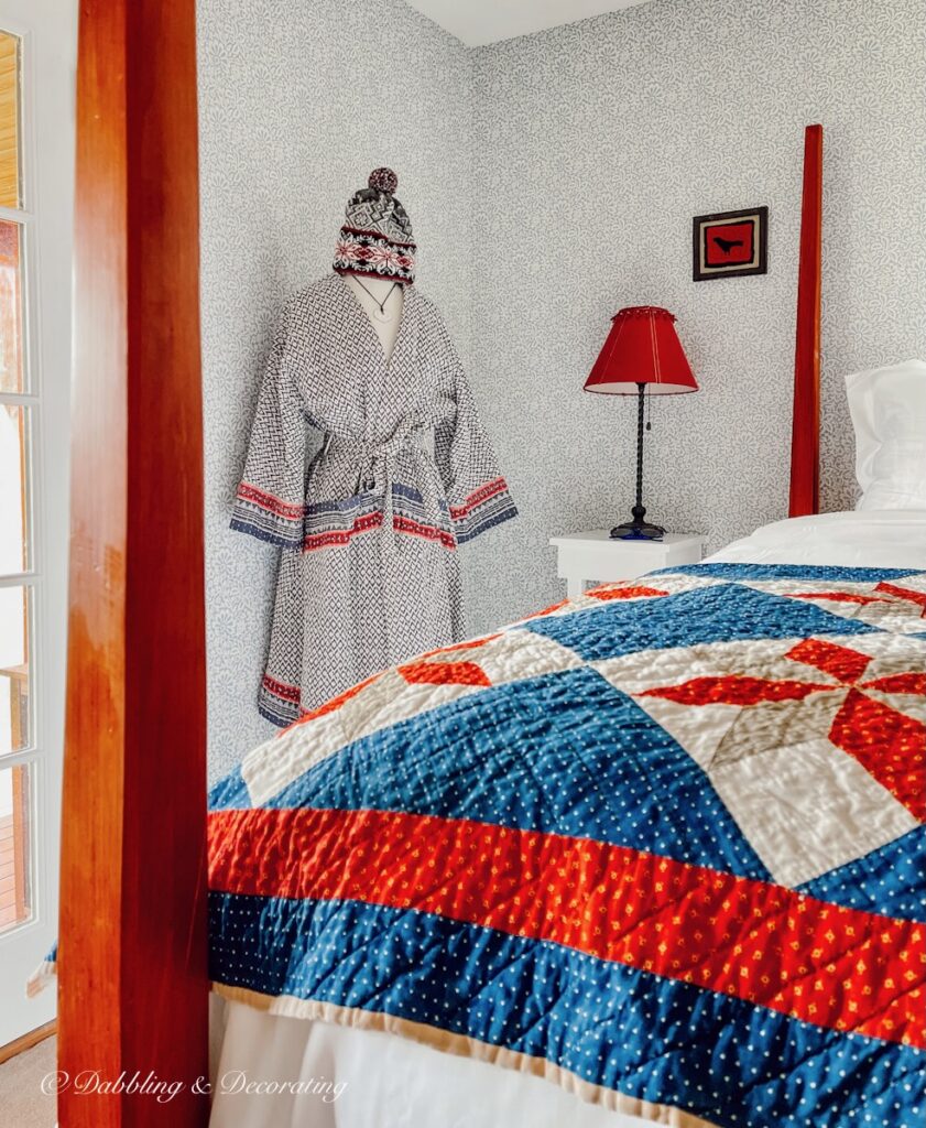 Mannequin decoration ideas in guest bedroom with Amazon dress form.