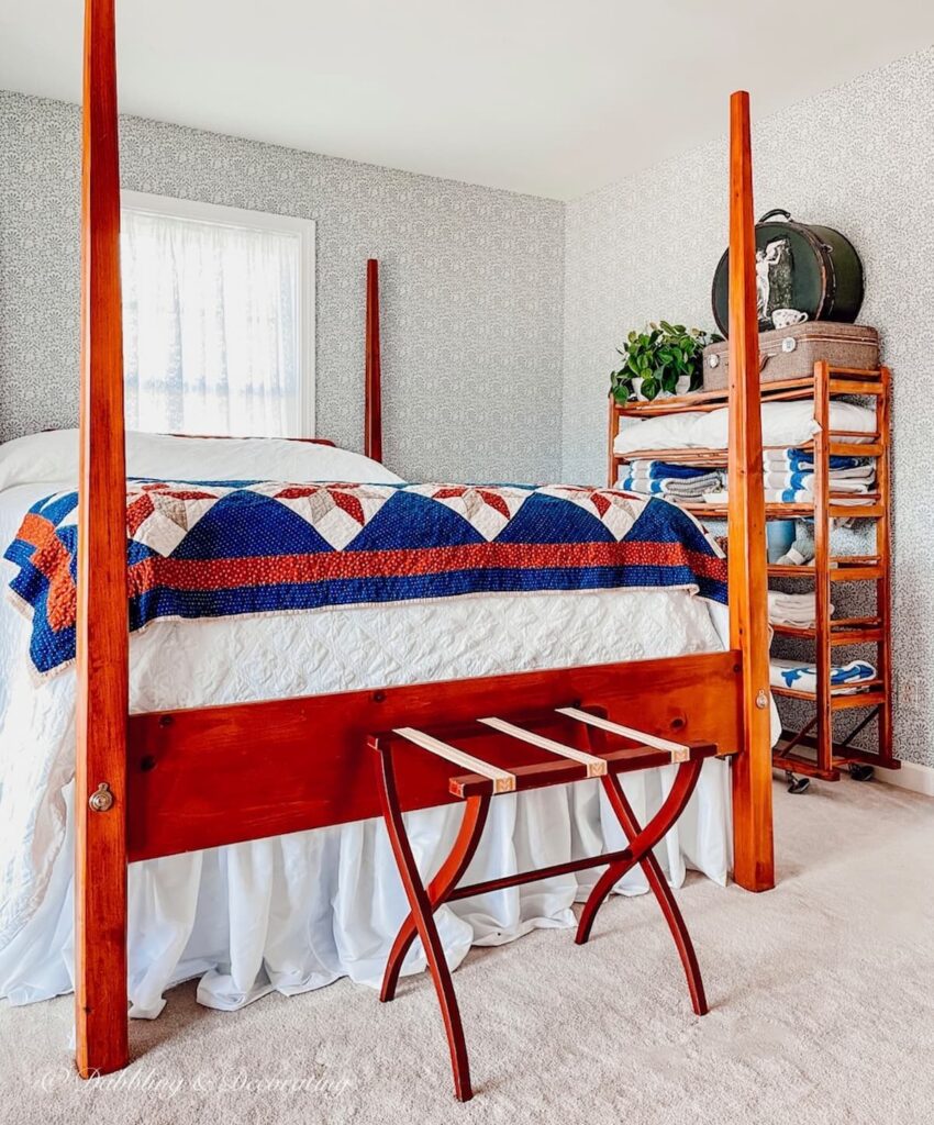 Bedroom with Vintage Cobbler Rack