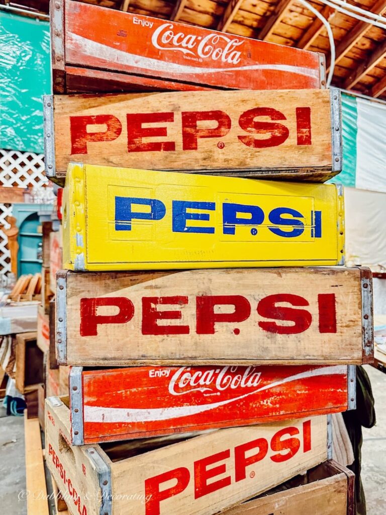Vintage Pepsi and Coca-Cola Crates