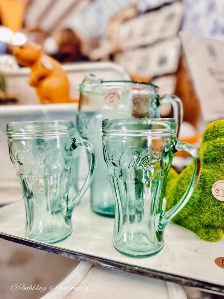 Vintage Coke Glass and Pitcher Set