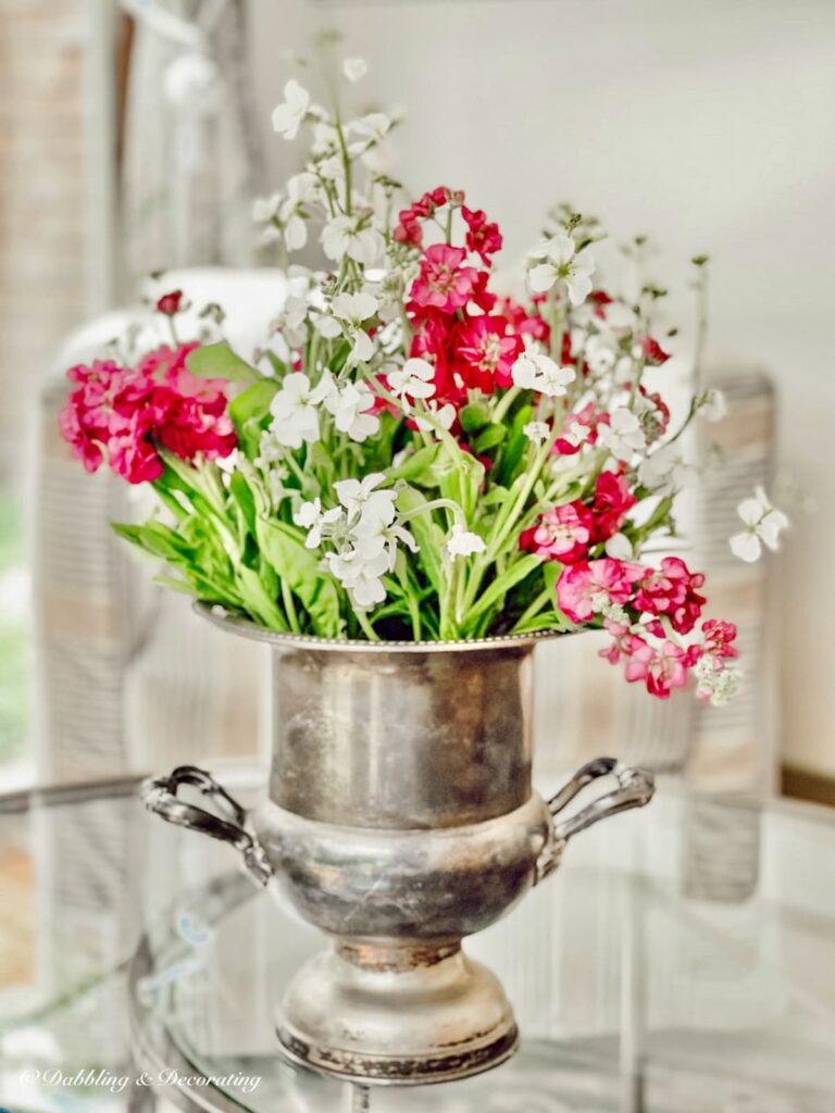 Bouquet of Flowers in a vintage Trophy