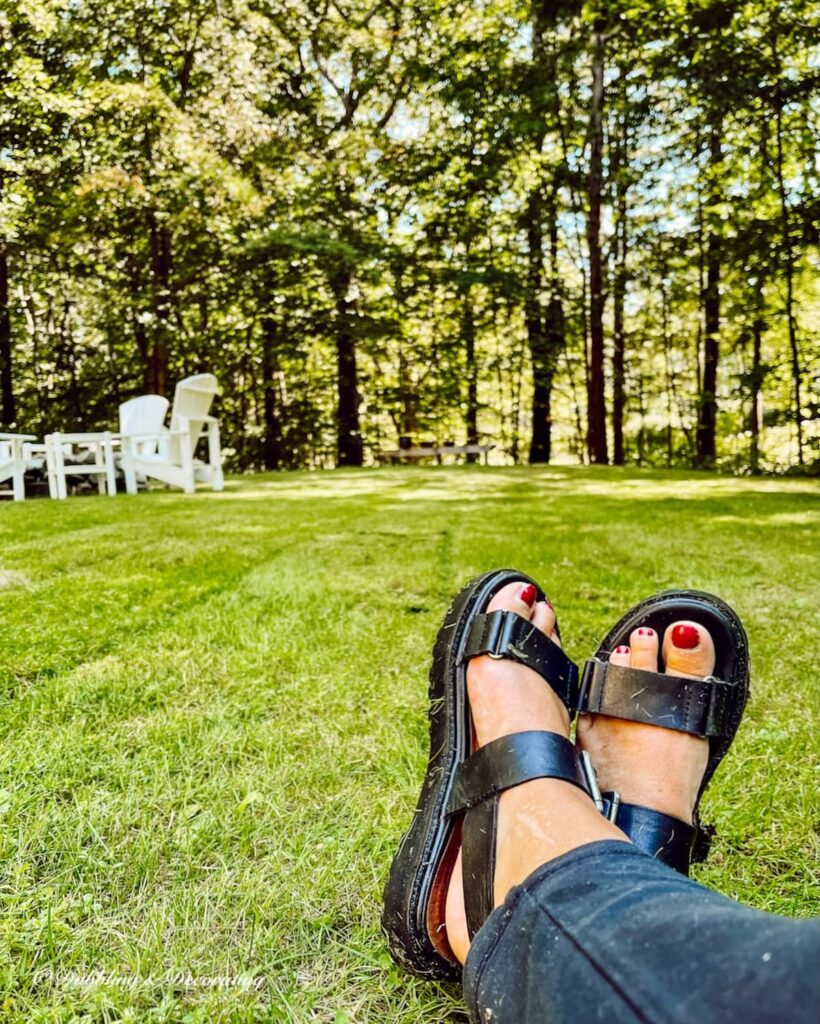 Feet on cut lawn Get Ready for Summer.