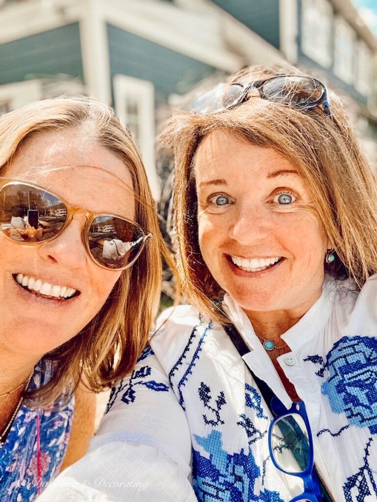 Two women at Rose Patio Party Get Ready for Summer