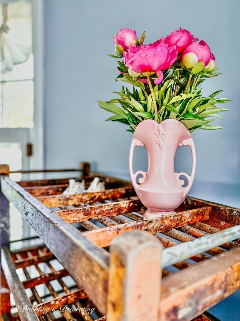 Peonies in vintage McCoy vase