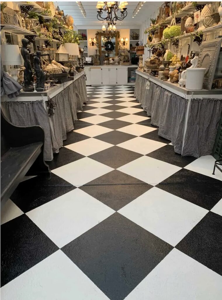 Checkerboard Flooring black and white.