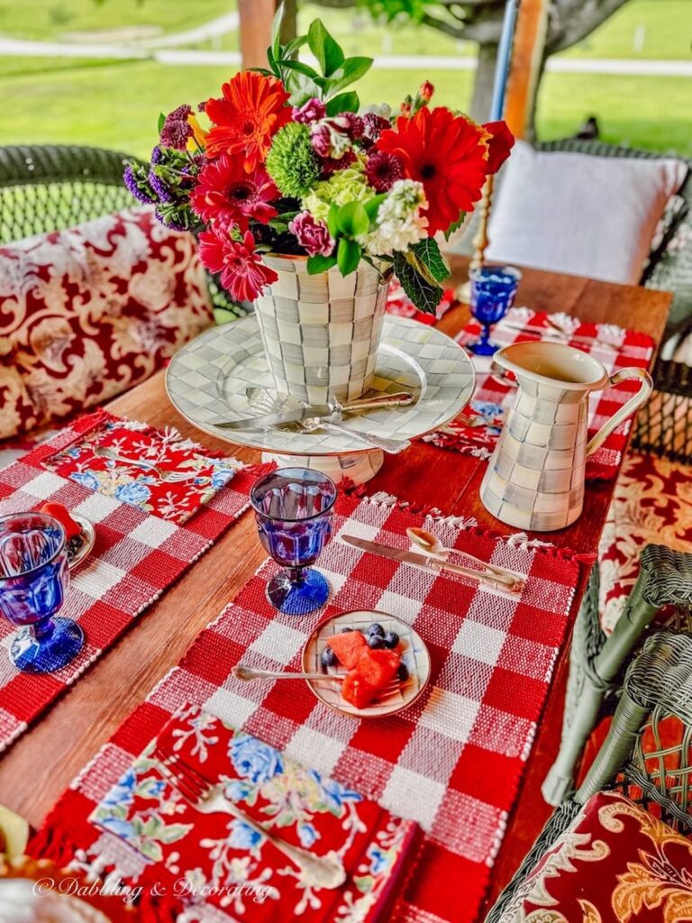 Summer Dessert Table with MacKenzie-Childs' Sterling Check