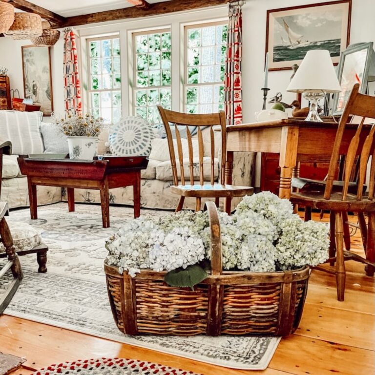 Summer Vintage Coastal Maine Home Living Room