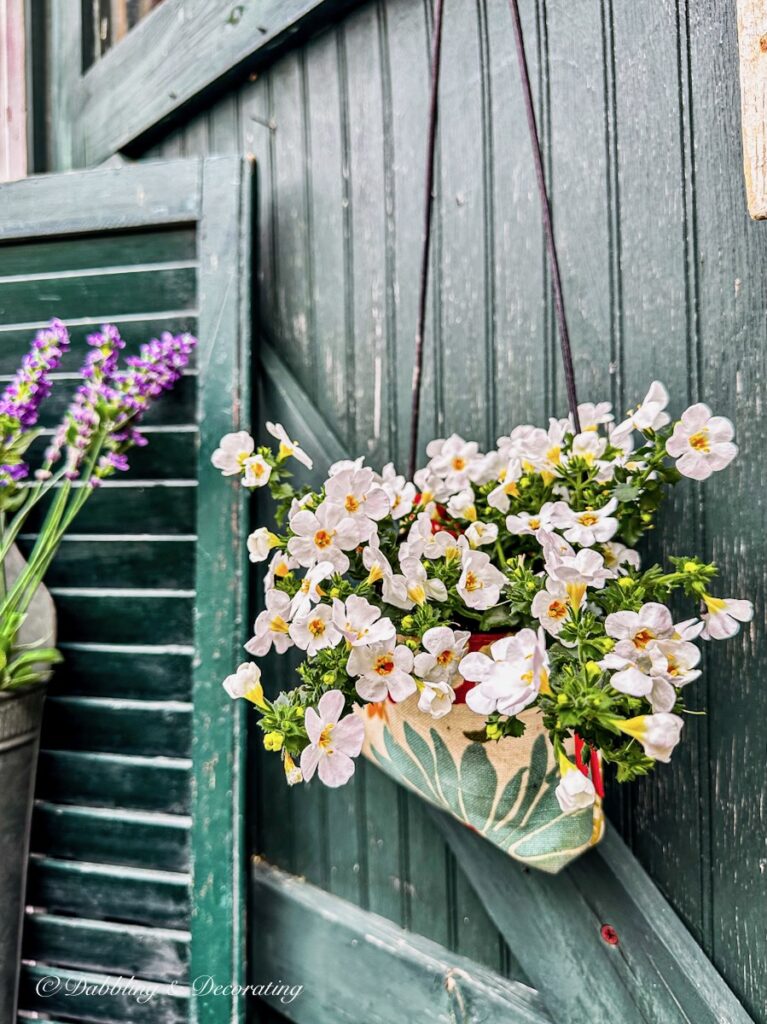 old pocketbook with garden flowers