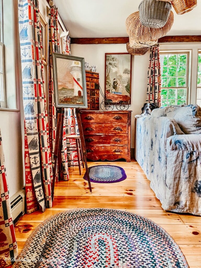 Braided Rugs on Colonial Home Wood Flooring
