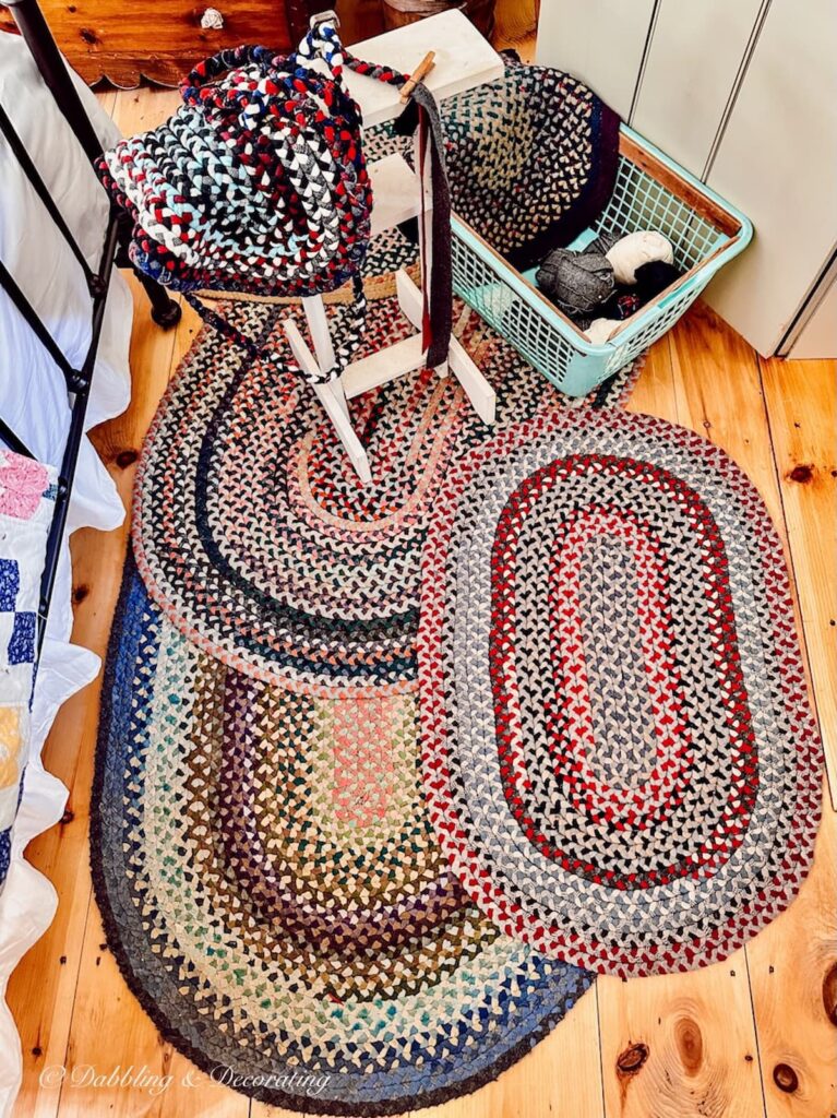 Braided Rugs with Braiding Rug Stand