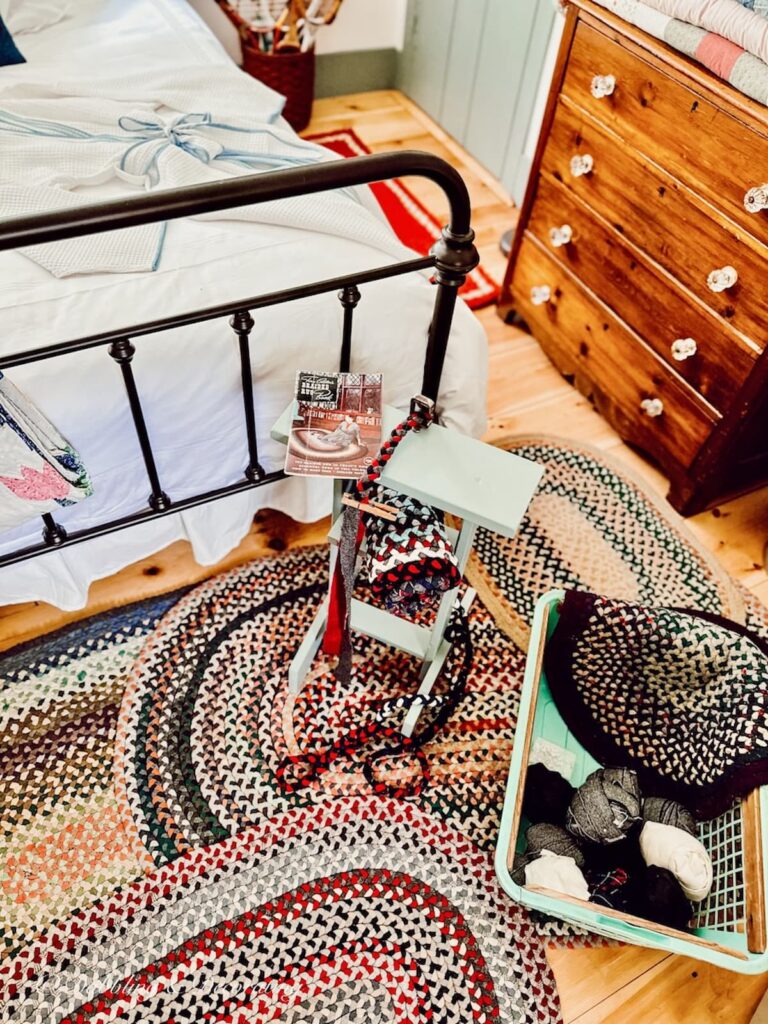 Vintage Braiding Rug Stand and braided rugs