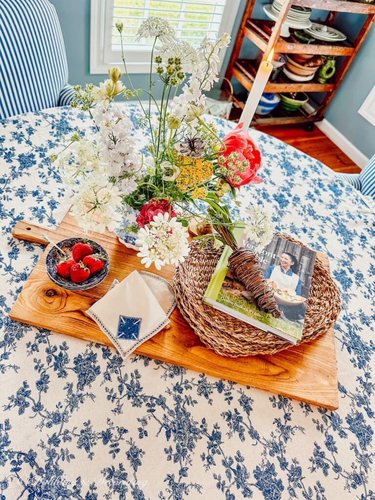 Rustic Breadboard Table Centerpiece