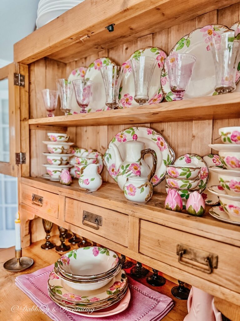 A Timeless Classic | Franciscan Desert Rose in Vintage Hutch