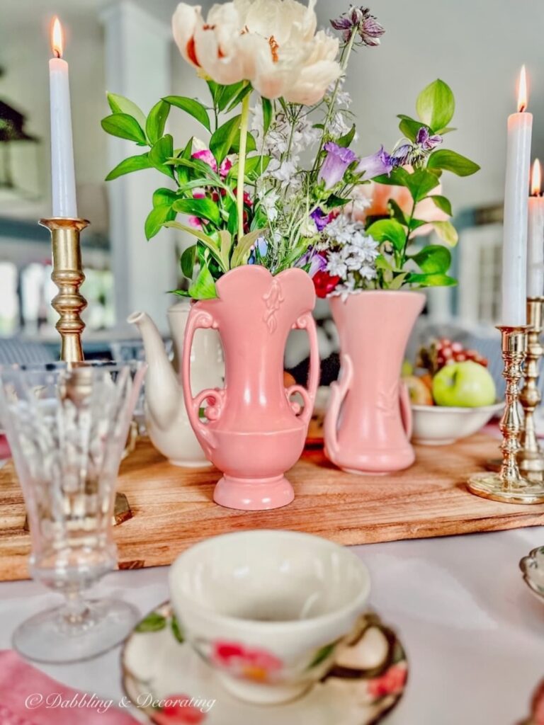 Vintage McCoy Vases Centerpiece