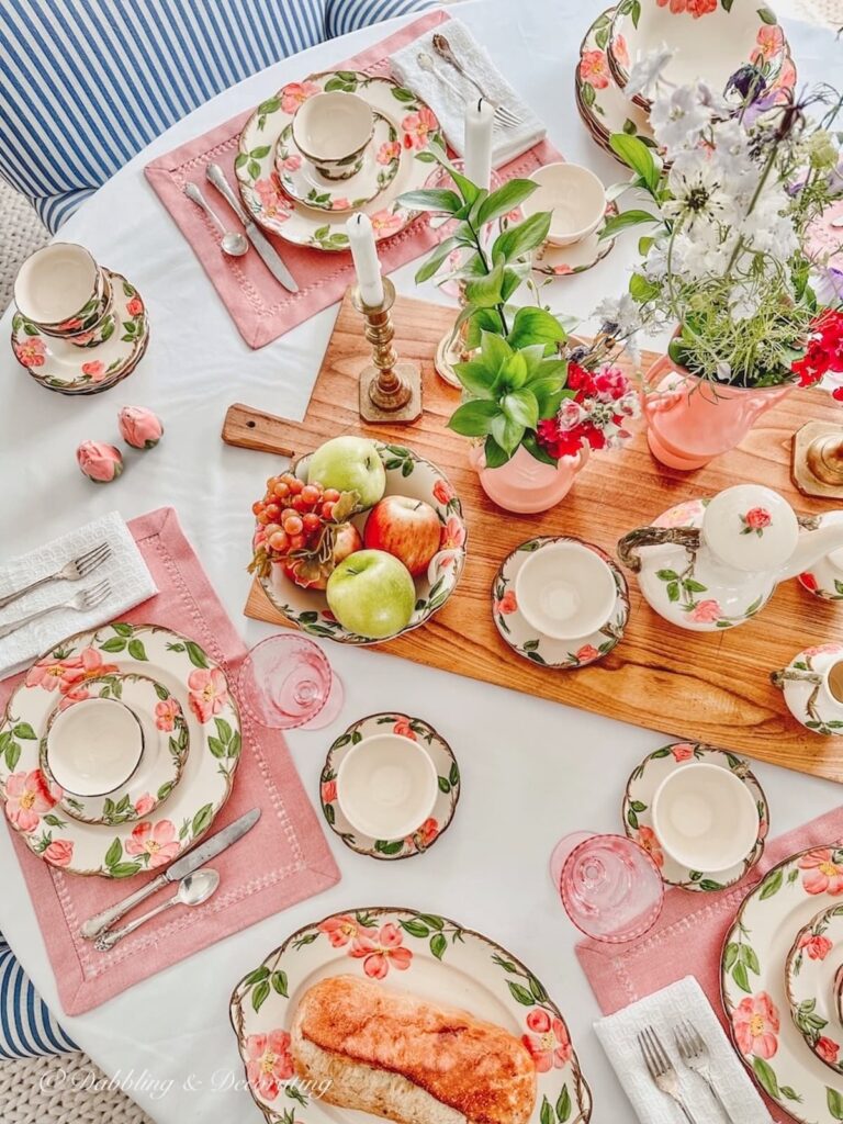 Vintage Franciscan Desert Rose Tablescape