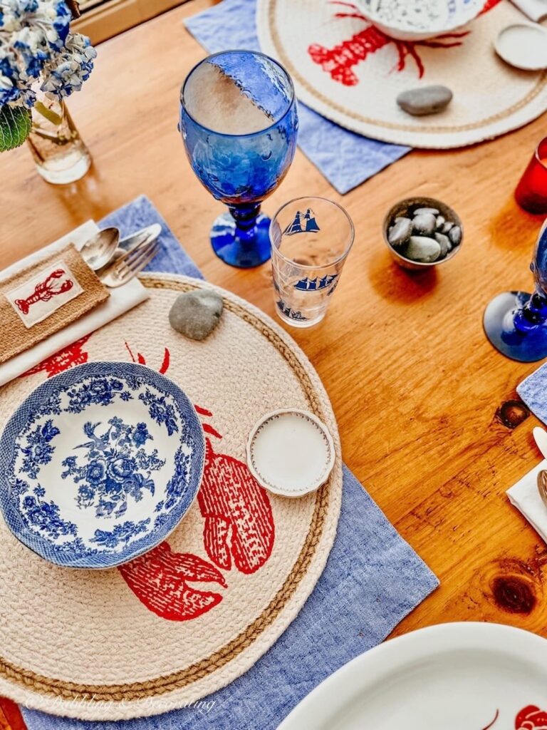 Red White and Blue table setting.