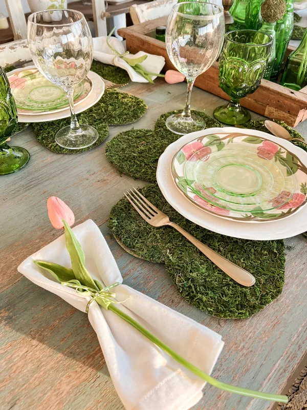 Saint Patrick's Day Pink and Green Table Setting