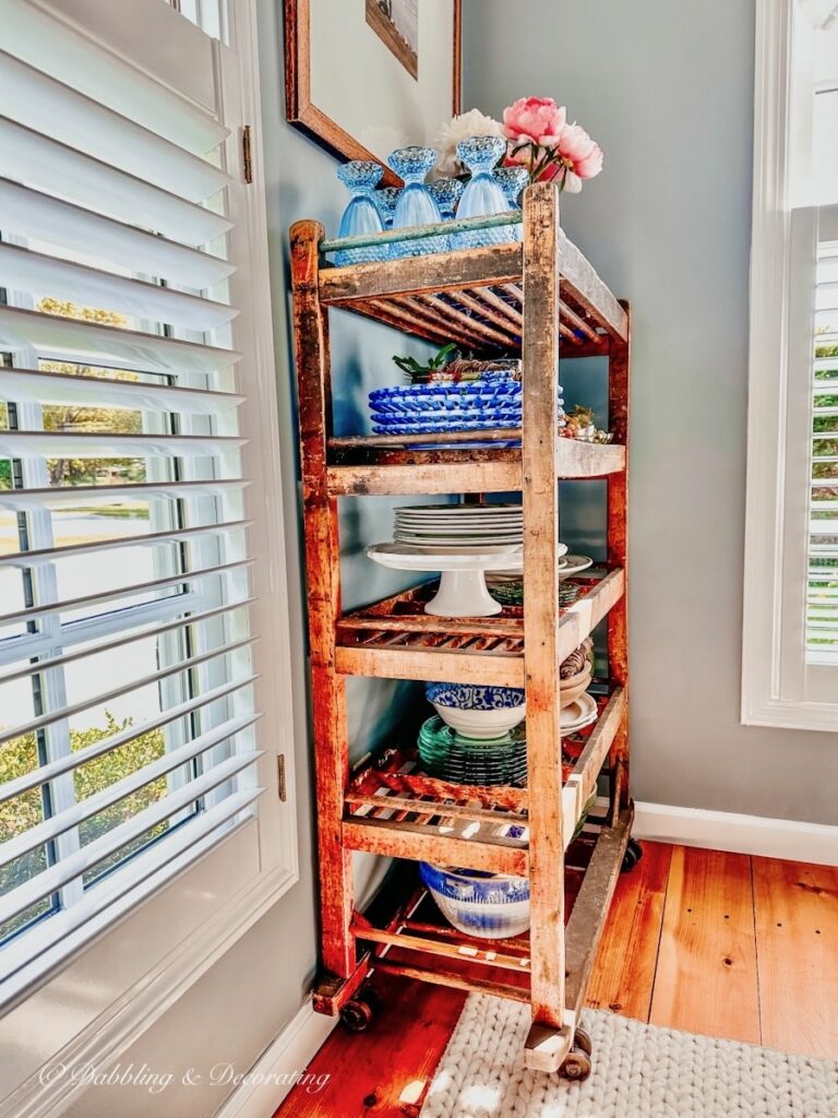 Store, Stack & Display Vintage Dishes in an Antique Cobblers Rack