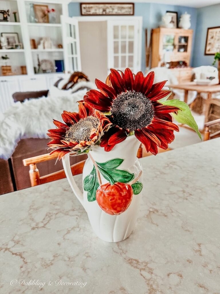 Holland Mold Pitcher with Sunflowers