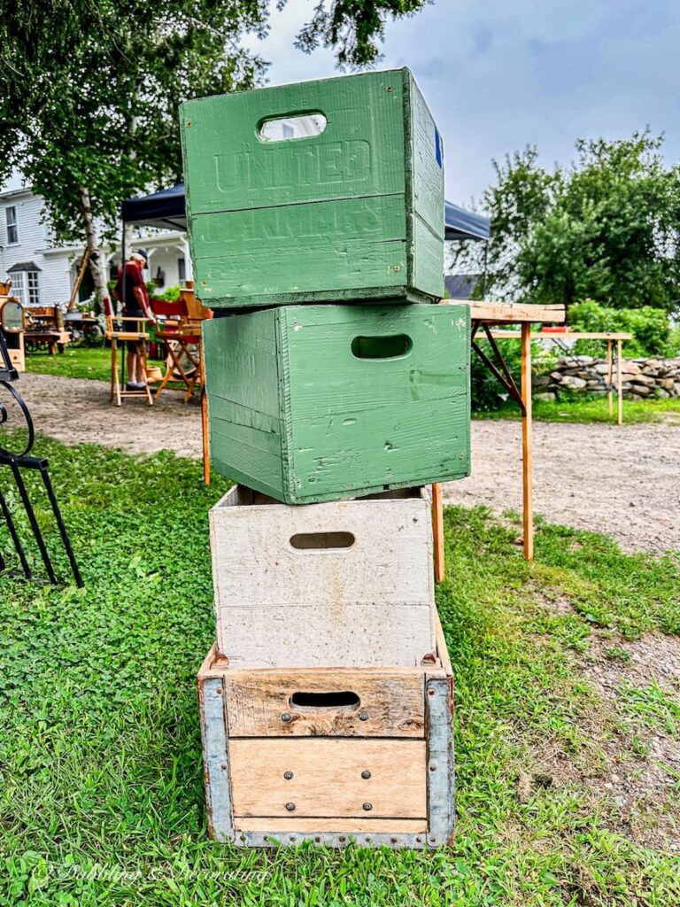 vintage green crates