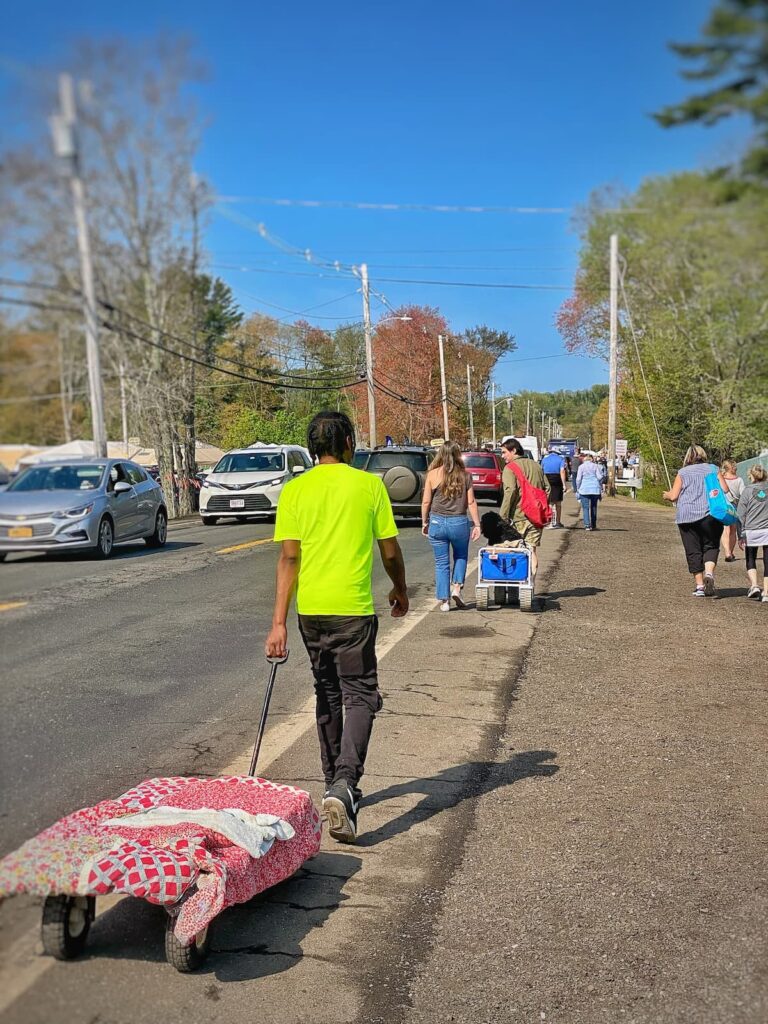 Walking to Brimfield Market