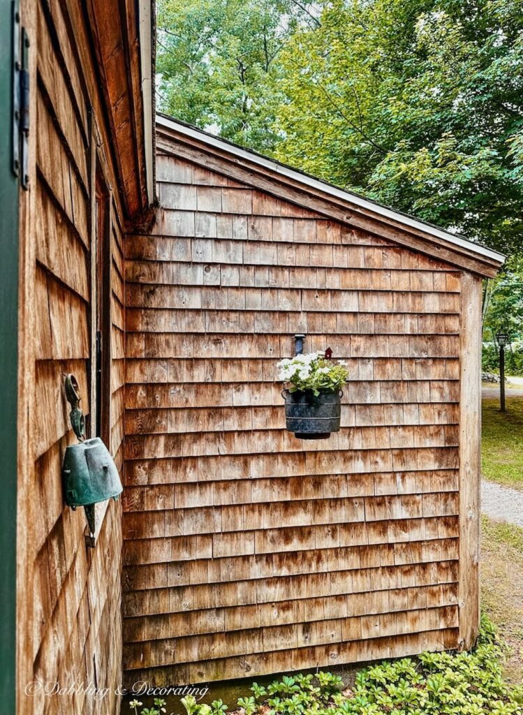 Cedar Shake House front door decor