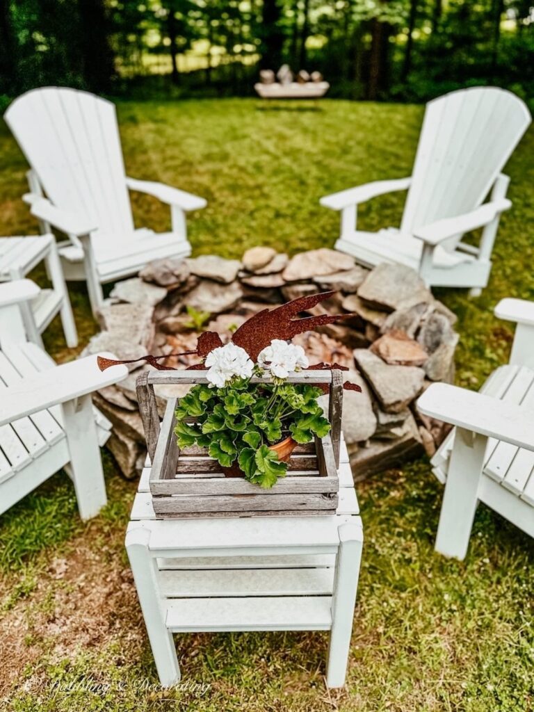 Fire Pit with Adirondack Chairs