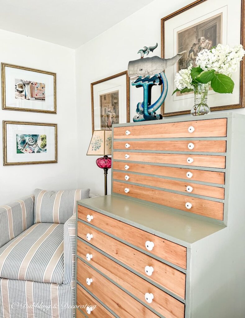 Vintage Cabinet Coastal Style in Sunroom