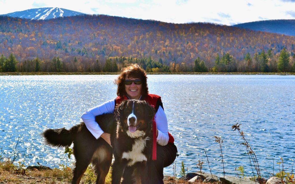 Girl with Bernese Mountain Dog