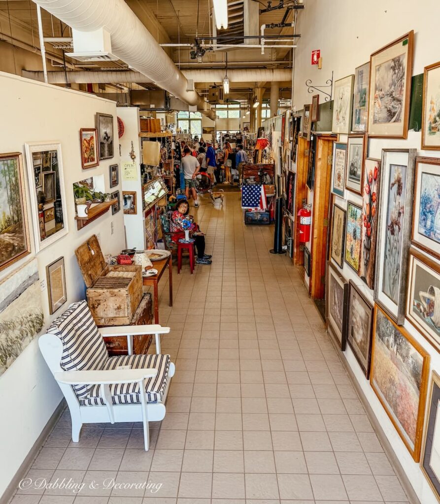 As you walk into the Waterfront Flea market in Brunswick, Maine.