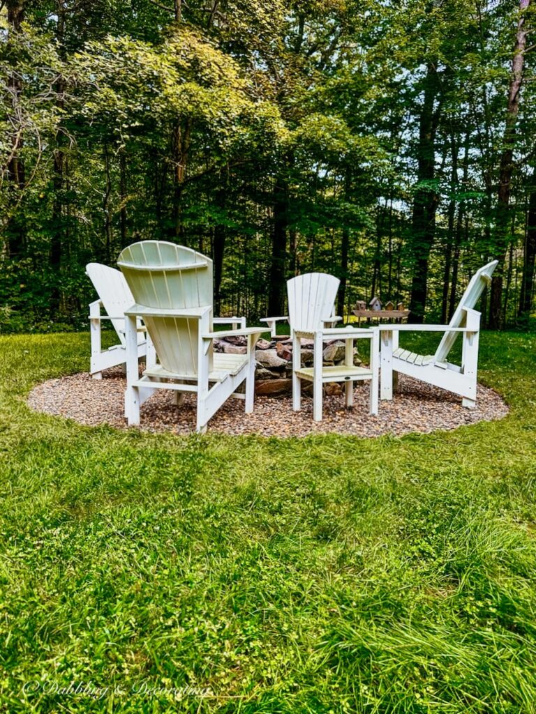 DIY Fire Pit Pea Stone Patio