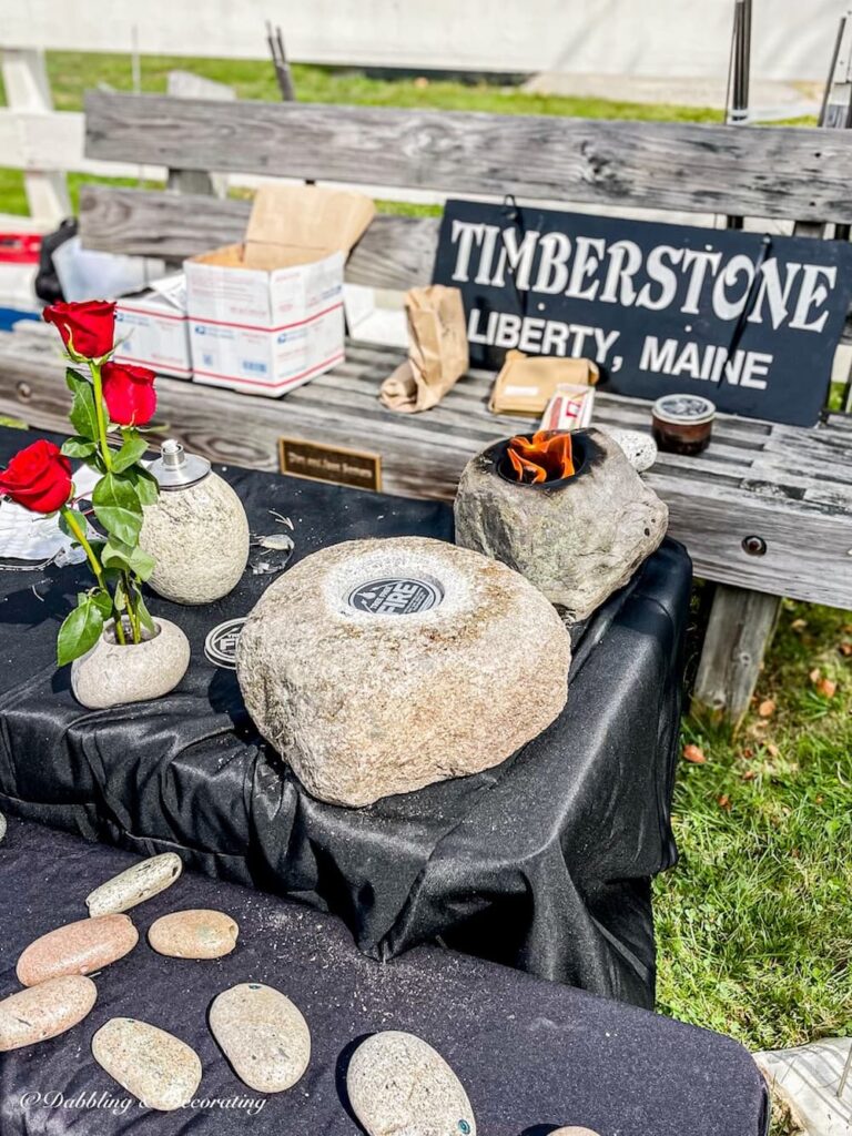 Stone table top fire pit.