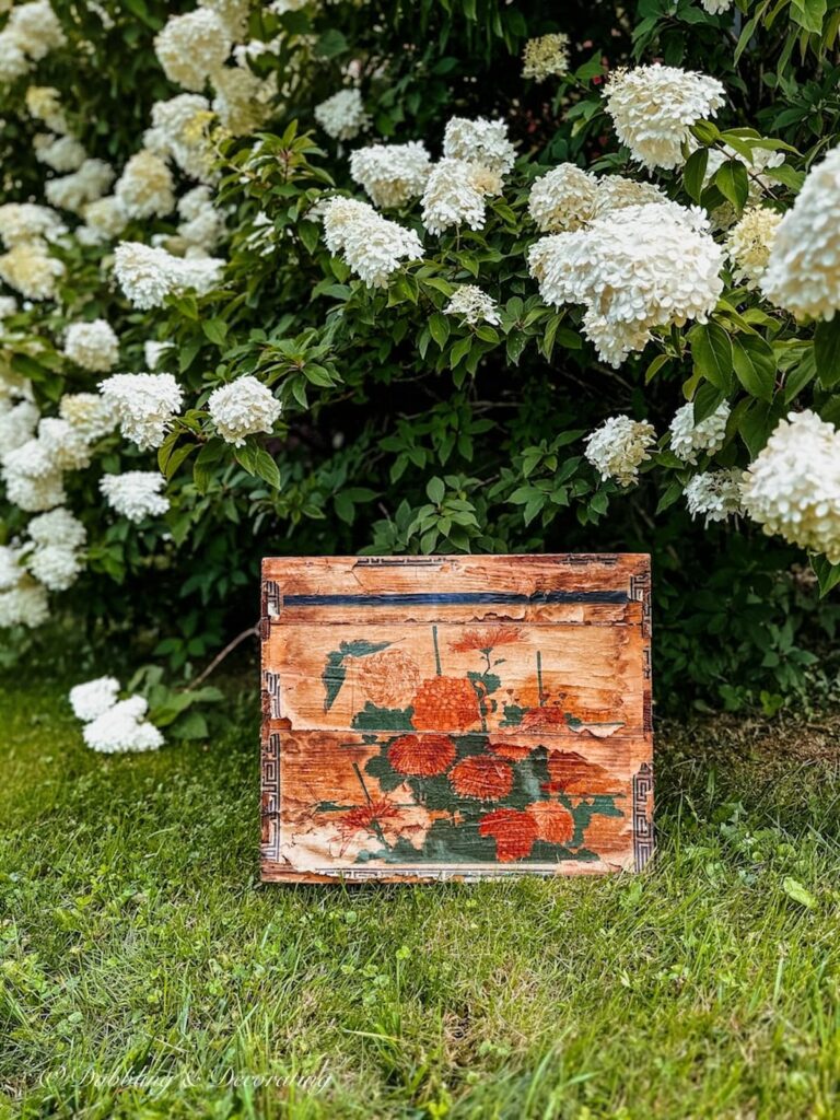 Vintage Crate with Limelight hydrangeas