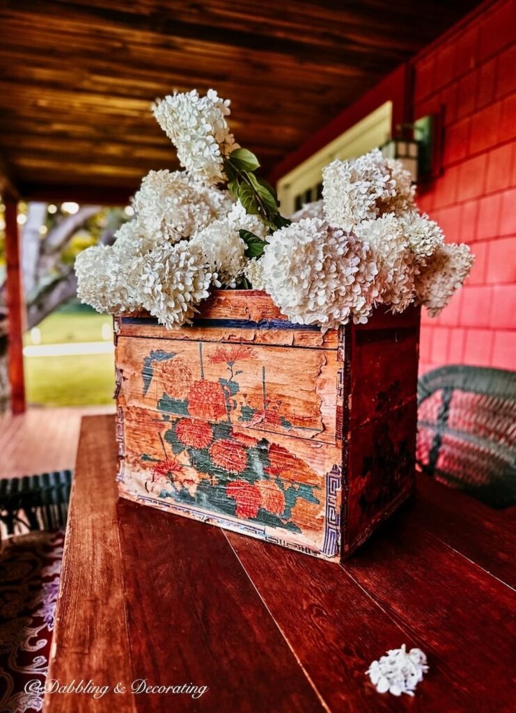 Vintage Crate with Limelight Hydrangeas