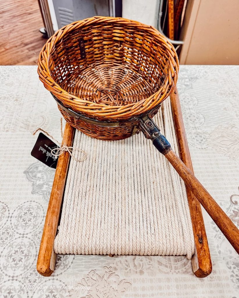 Vintage Haul Church Collection Basket and Rope Winder