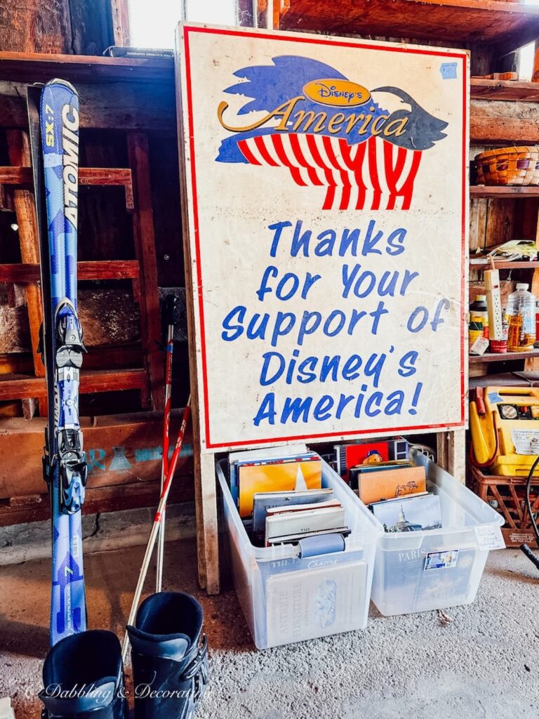 Thanks for Your Support of Disney's America Sign at country estate sale