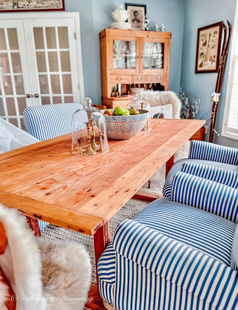 Dining Room with Blue and White Decor