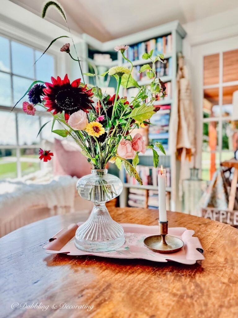 Unique Flowers Vase repurposed oil Lamp