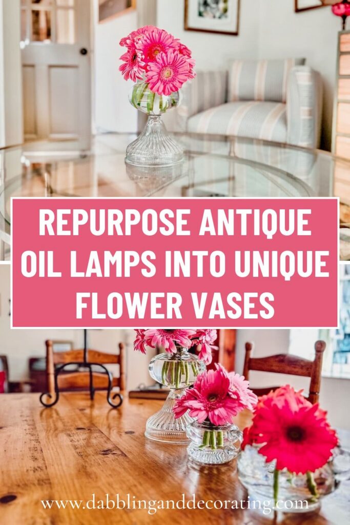 Repurpose Antique Oil Lamps into Unique Flower Vases
