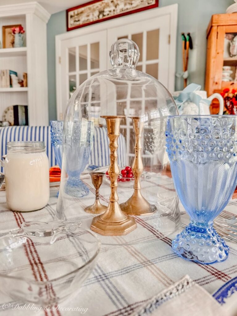 Glass Cloche with Candlesticks