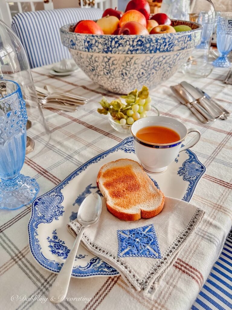 Blue and White Table Linens