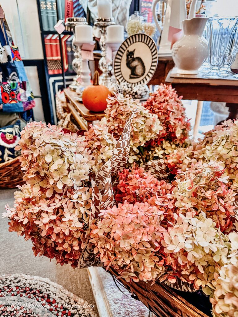 Basket of Fall Hydrangeas