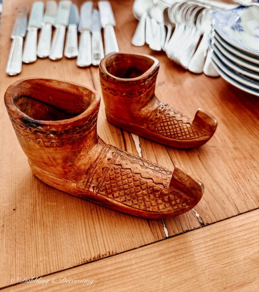 Handcarved Wooden Boots