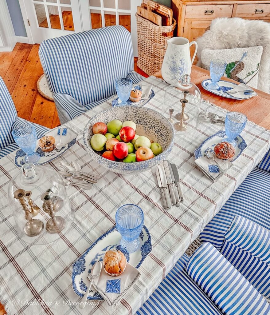 Blue and White Table Setting