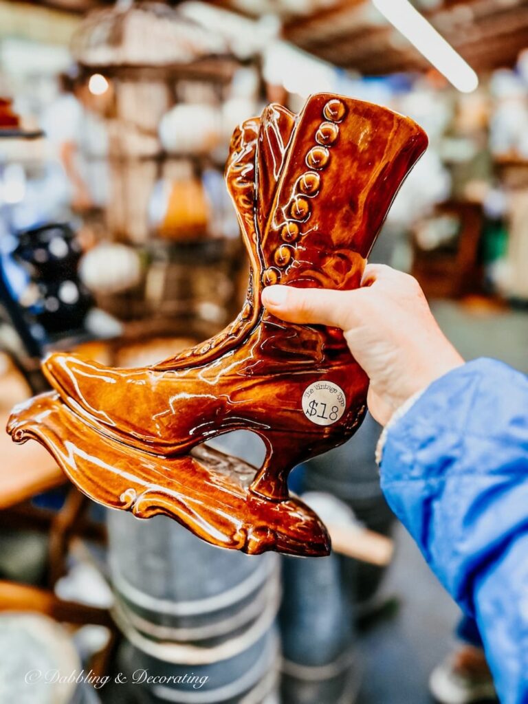 Vintage Woman's Boot Vase